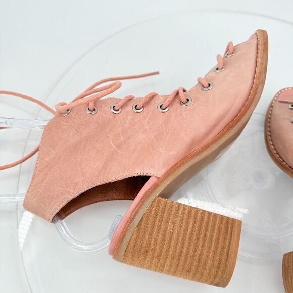 Jeffrey Campbell X Free People Gladiator Sandal Pink Leather Lace Up Boho Sz 6.5 - Picture 8 of 14